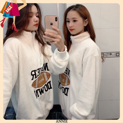 Áo Len Form Rộng 🍁 HÀNG CAO CẤP 🍁 Áo Thun Lông Thêu Chữ Never - Siêu Hot -Năng Động Trẻ Trẻ Trung Cá Tính | BigBuy360 - bigbuy360.vn