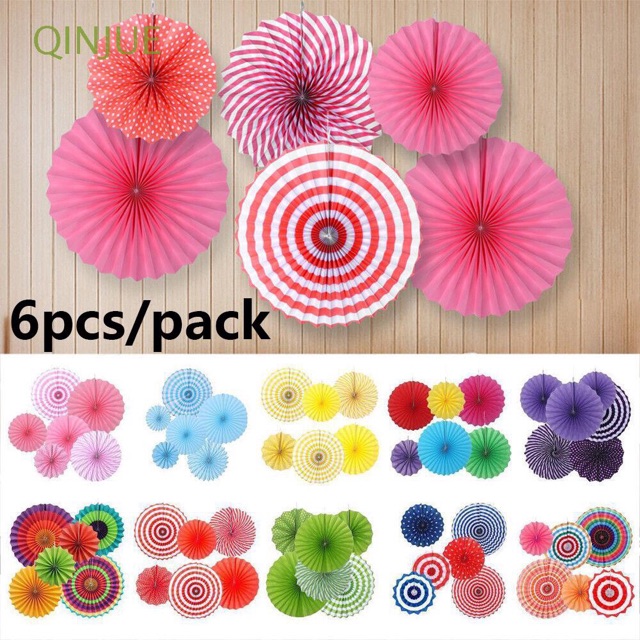 Set quạt trang trí có nhiều màu