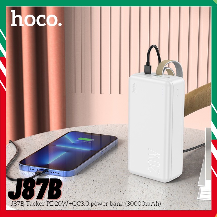 CHÍNH HÃNG Pin,Sạc Dự Phòng HOCO J87B 30000Mah Sạc Nhanh 20W Công Nghệ QC 3.0A Cổng Ra USB Và Tyc Bảo Hành 6 Tháng