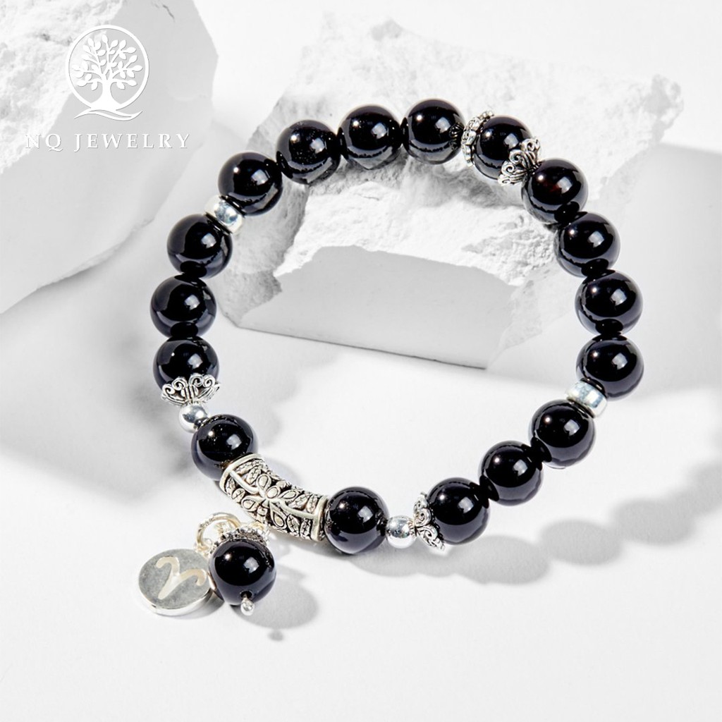 Vòng tay đen charm cung hoàng đạo - NQ Jewelry