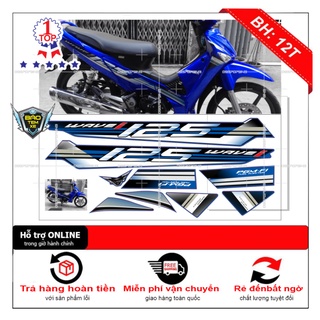 Tem rời dán xe wave i 125 dán xe xanh - Bi Decal