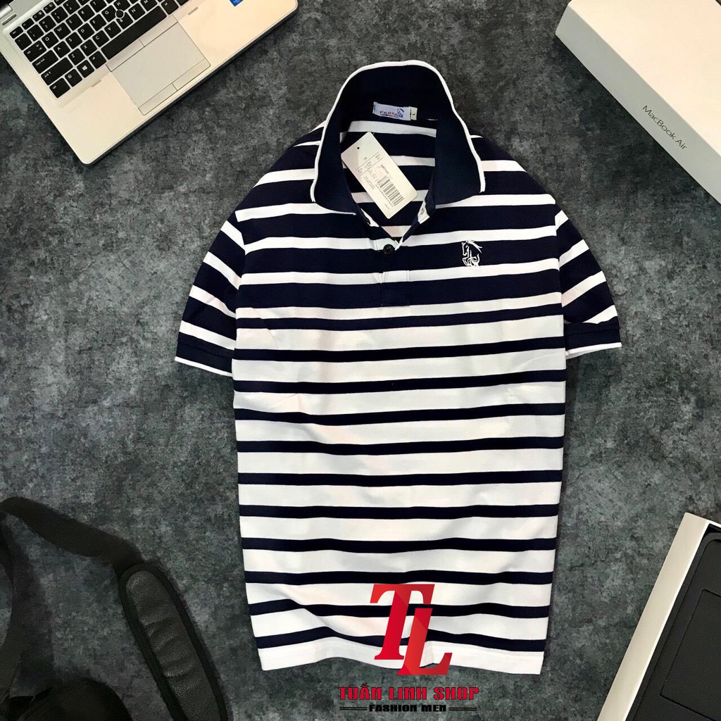 ÁO THUN SỌC CAO CẤP NAM CỔ BẺ PP | BigBuy360 - bigbuy360.vn