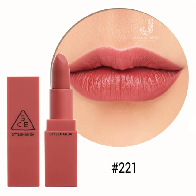 Son lì 3CE Mood Recipe Matte Lip Color màu #221 Hồng đất