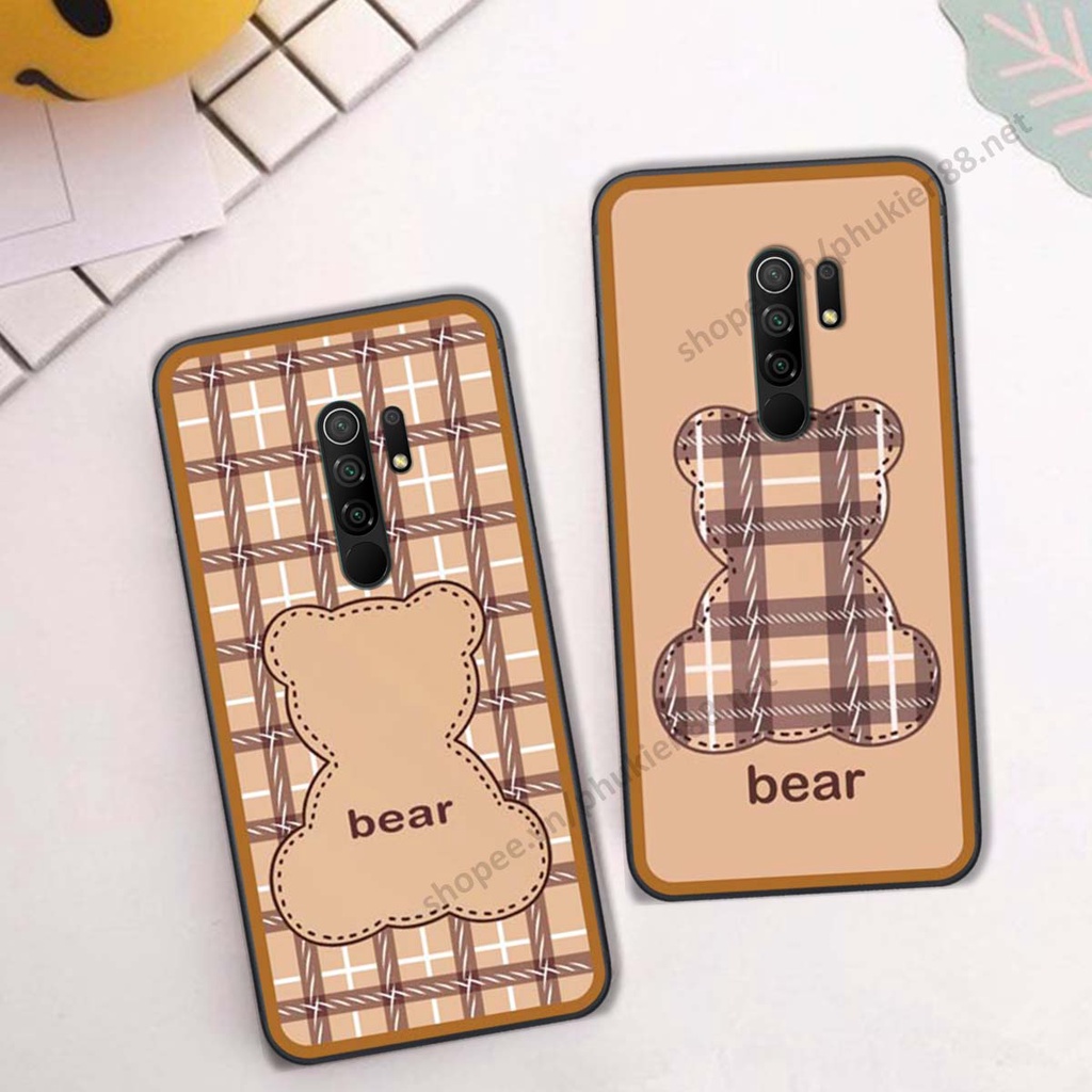 Ốp lưng Xiaomi Redmi 9 ốp điện thoại LineBear, bé tóc xù, hoa siêu đẹp