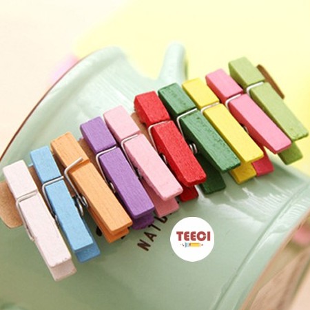 Bán Sỉ Set 2 Kẹp Gỗ Treo Ảnh Trang Trí Nhiều Màu Giữ Giấy Ghi Chú Tài Liệu Đánh Dấu Sách Đồ Dùng Văn Phòng D013