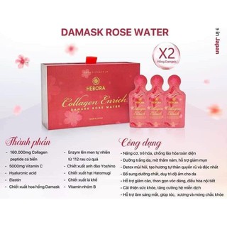 Nước uống bổ sung collagen Hebora Collagen Enrich Mẫu Mới Dạng 28 Gói