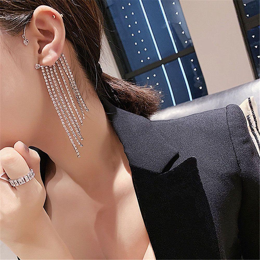 Bông Tai DWAYNE 1 Cái Tua Rua Cho Nữ|Kẹp Tai Không Xỏ Lỗ