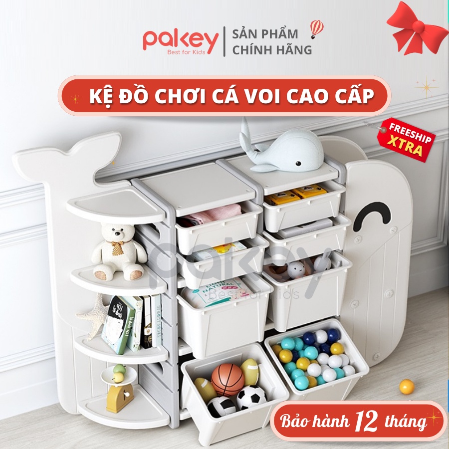 Kệ đồ chơi cho bé Pakey hình cá voi nhiều tầng cho bé đang năng CAO CẤP