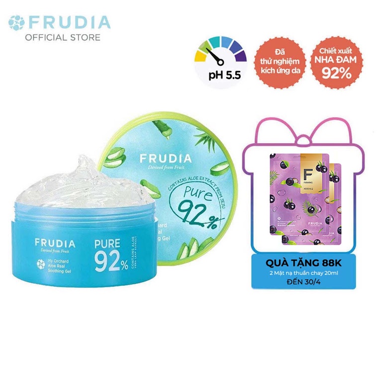 [Tặng 88k] Gel Dưỡng Ẩm Cho Mặt và Cơ Thể Chiết Xuất Nha Đam Frudia My Orchard Aloe Real Soothing Gel 300ml