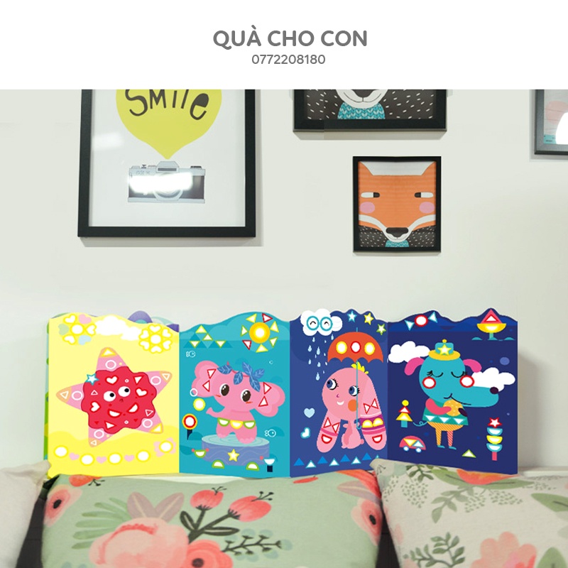 BỘ TRANH DÁN STICKER HÌNH KHỐI CHO BÉ SÁNG TẠO TRANG TRÍ CÁC LOÀI ĐỘNG VẬT