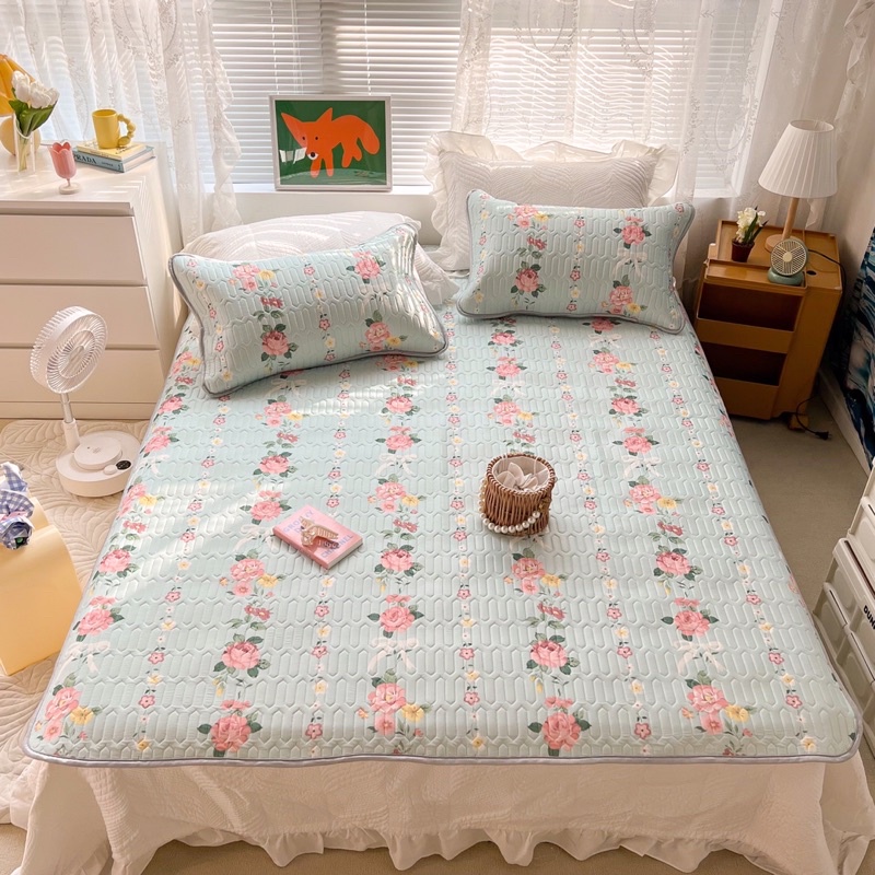 Chiếu Điều Hoà Cao Su Non 5D mát lạnh chuẩn hàng loại 1 , Chiếu Cao Su Mark Cross nhập khẩu (tặng kèm 2 vỏ gối đầu )