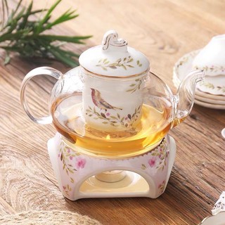 bộ ấm chén gốm sứ pha trà họa tiết chim sẻ