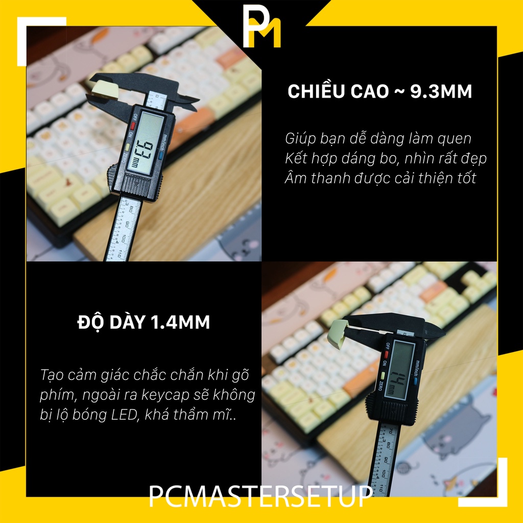 Keycap xda pbt Shiba Inu chiều cao 9.5mm dày 1.5mm Fullbox của PCmaster