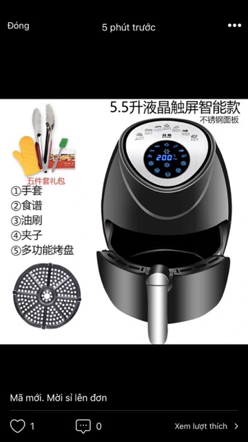 NỒI CHIÊN KHÔNG DẦU HÃNG KESHUAI AF602D ĐIỆN TỪ DUNG TÍCH 5,5 LÍT