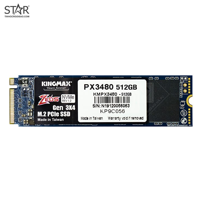 Ô cứng SSD KINGMAX Zeus PX3480 NVMe M.2 2280 PCIe Gen 3.0 x4