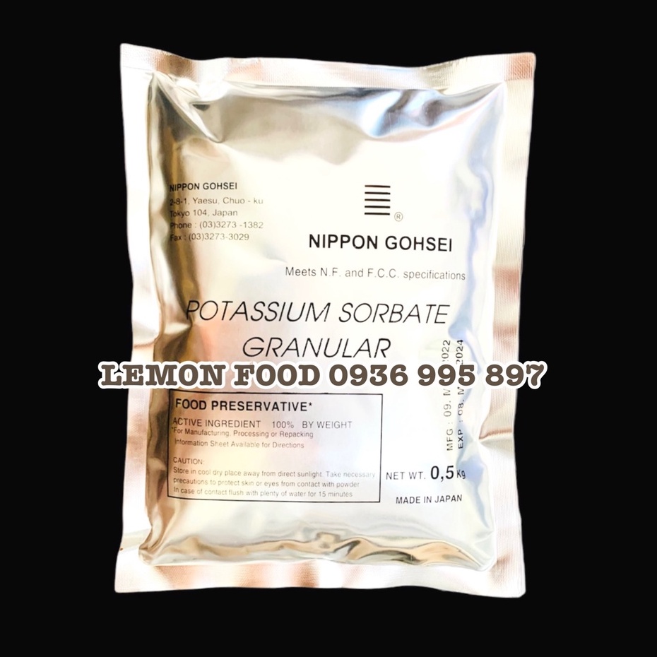 500g Chất chống mốc, chất bảo quản POTASSIUM SORBATE GRANULAR hàng Nhật, không gây hại sức khỏe