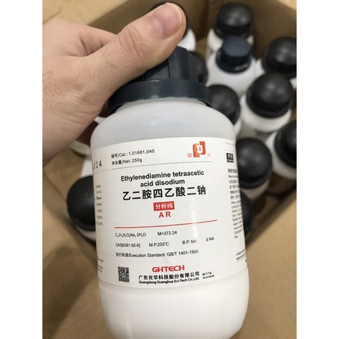 Hóa chất Ethylenediamine tetraacetic aci.d EDTA 2Na 250g C10H14N2O8Na2 CAS 6381-92-6 EDTA.2Na C10H14N2Na2O8.2H2O