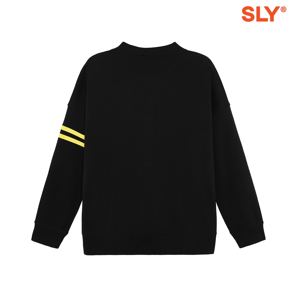 Áo Khoác Cardigan SLY Badge Vải Nỉ Chân Cua màu đen