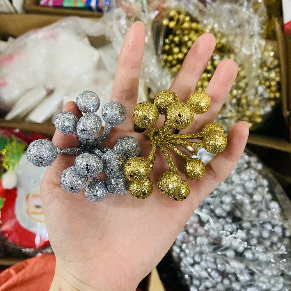 Set 6 Chùm quả mọng trang trí cây thông Noel Nguyên Liệu Pha Chế Sỉ Hà Nội