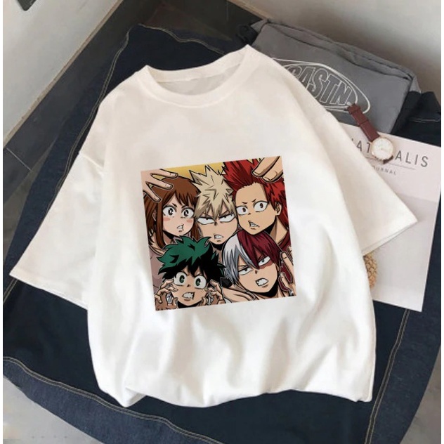 BST Áo thun trắng in hình anime My hero academia in hình nhiều nhân vật mẫu mới cực HOT