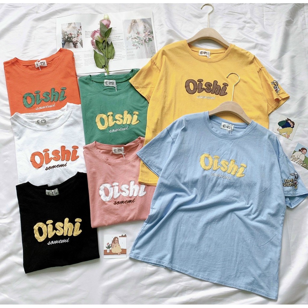 Áo thun nữ hàng Quảng Châu, phom vừa, mặc mát, siêu xinh, phông tay lỡ được bán tại Shop An Nhiên Chợ Ninh Hiệp