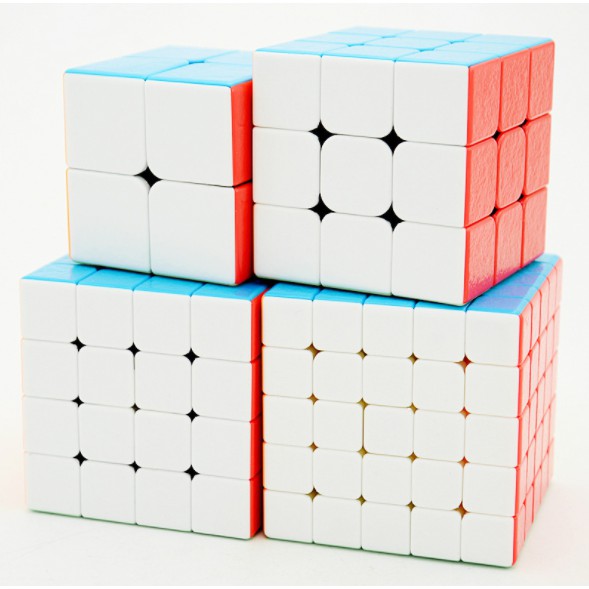 Combo 4 rubik 2x2, 3x3, 4x4, 5x5, Qiyi Gift Box