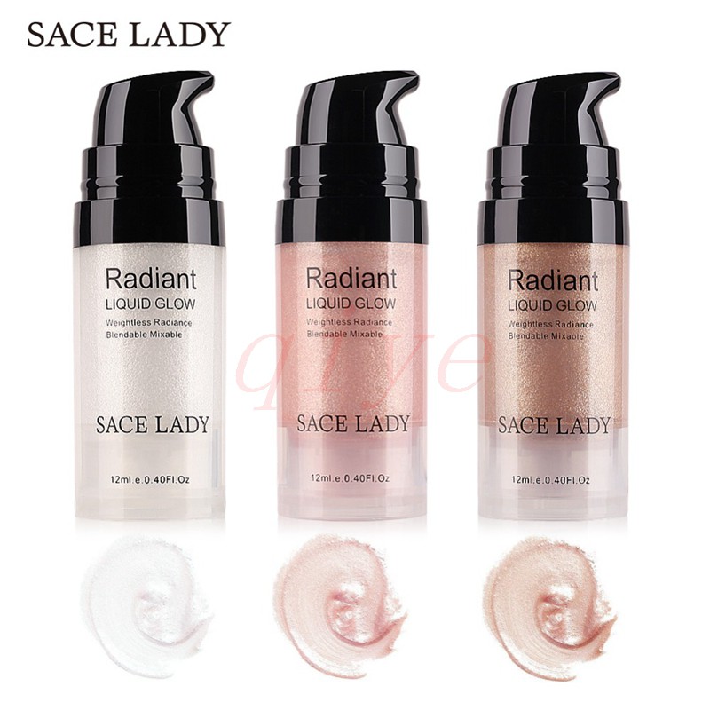 SACE LADY Face Highlighter Cream Liquid Illuminator Makeup Shimmer Glow Kit Make Up Facial Brighten Shine Brand Cosmetic