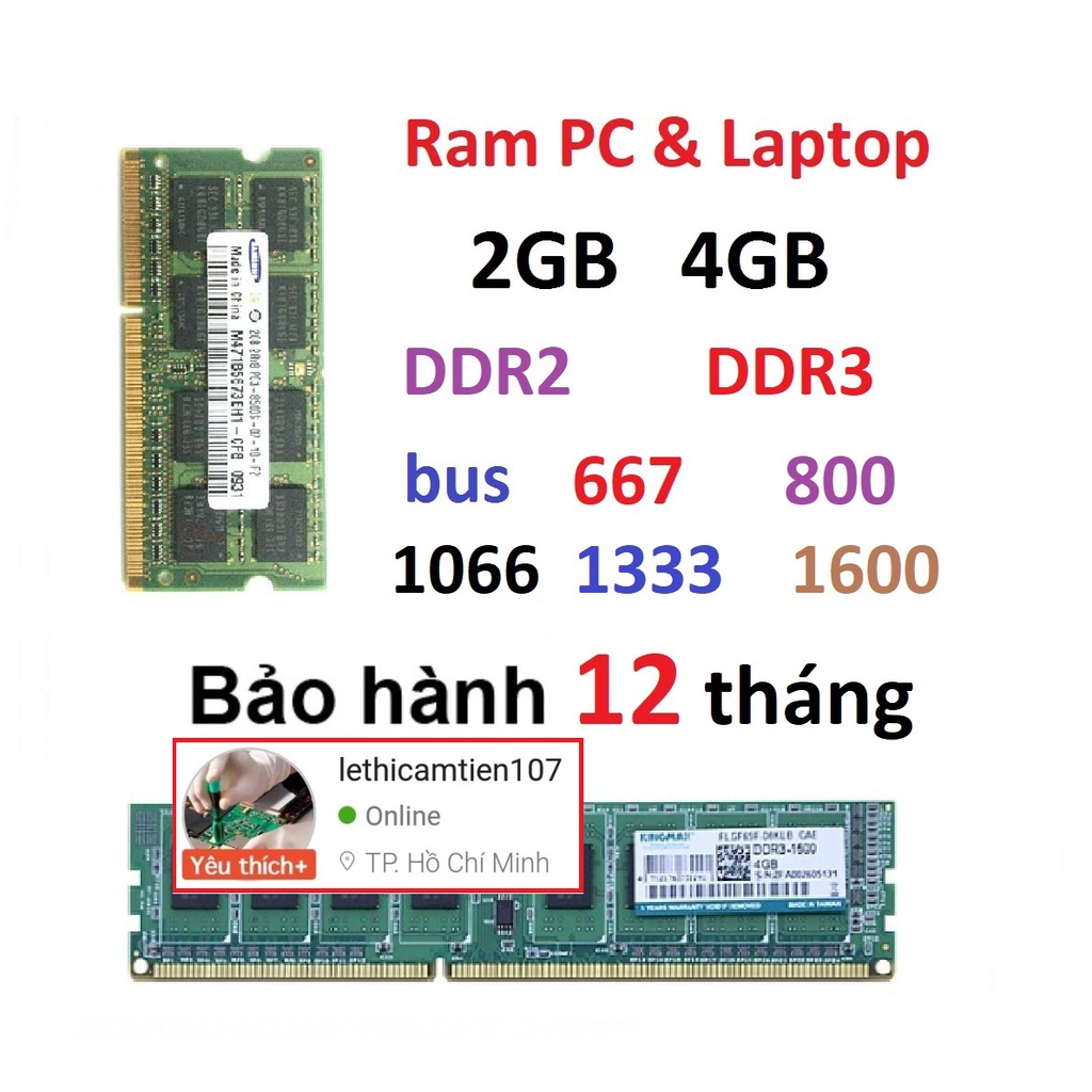 Ram ddr3 4gb bus 1333 1600 1066 máy bàn laptop ram ddr3l 4gb 2gb desktop ddr2 800 667 pc