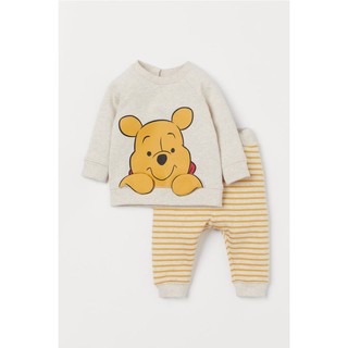 Set gấu pooh lót bông cực ấm bé trai au.th HM