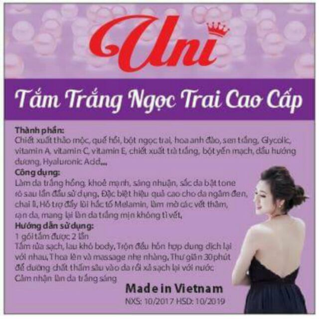 In tem nhãn  tắm trắng da body