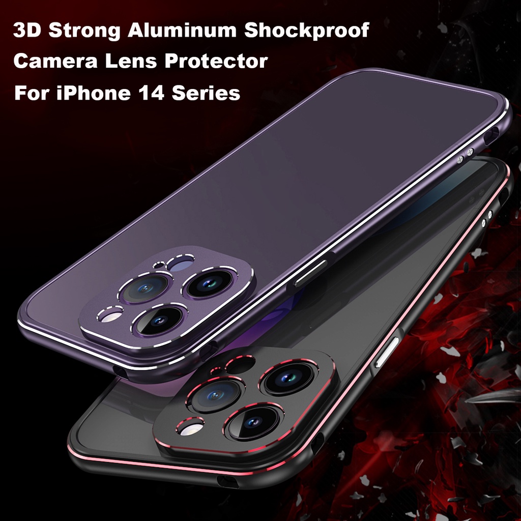 Ốp Điện Thoại Khung Nhôm 3D Chống Sốc Bảo Vệ Camera Cho iPhone 14 Pro MAX 14 Plus 13 Pro MAX