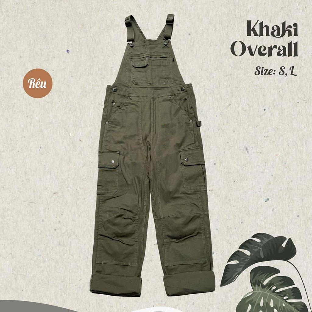 Siêu Xịn Quần Yếm Kaki Nam Nữ Màu Sắc Retro - New - Yếm Thời Trang Chất Vải Dày Dặn Nhiều Túi