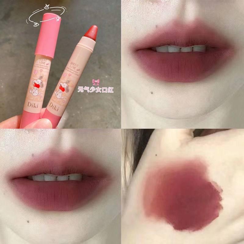 [Hàng mới về] Son môi DIKI hình bút chì màu lì lâu trôi không thấm nước in hình chú cún đáng yêu