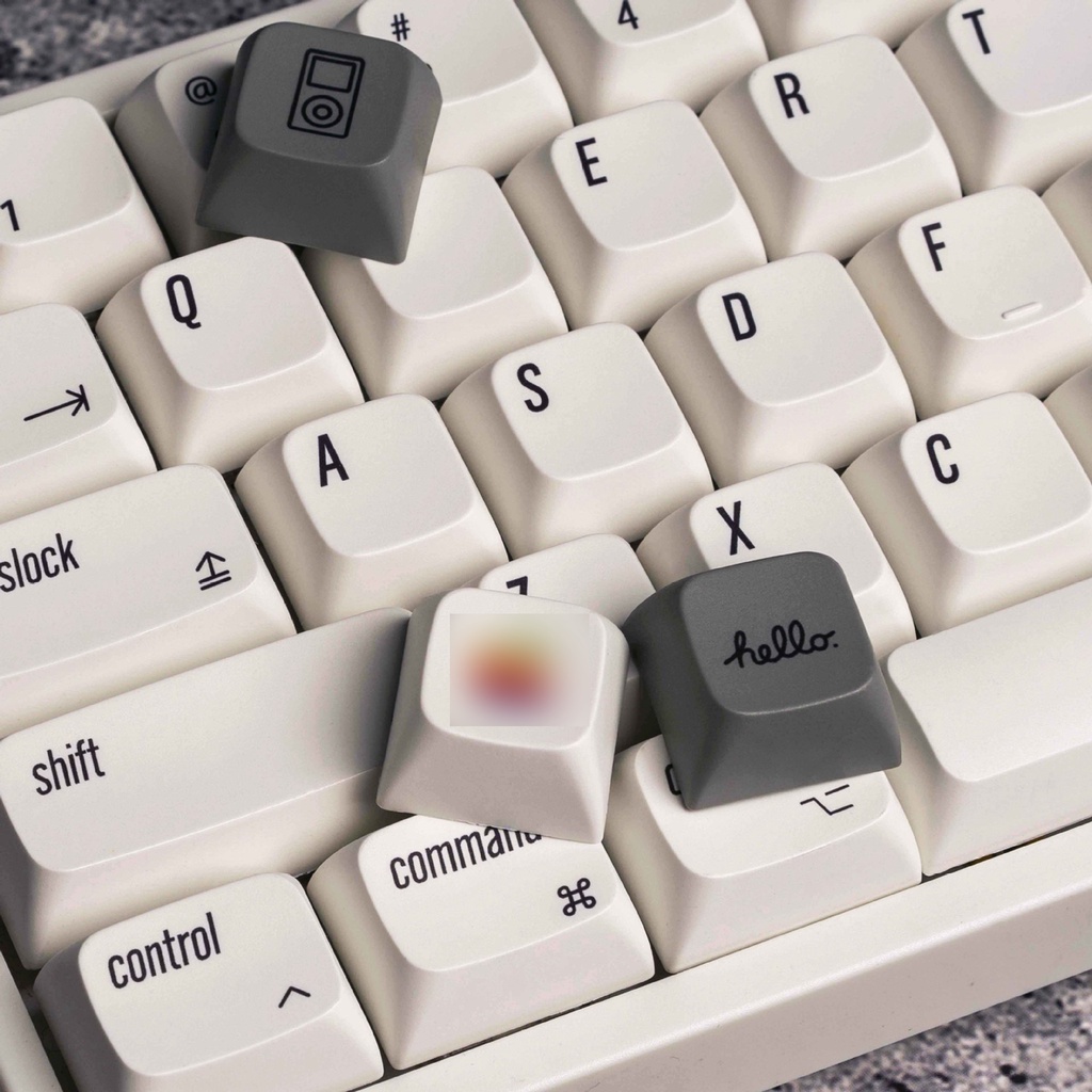 Keycap Font apple cổ điển cho bàn phím cơ, nút bàn phím cơ nhựa PBT 127 phím in Dye Sub Profile XDA