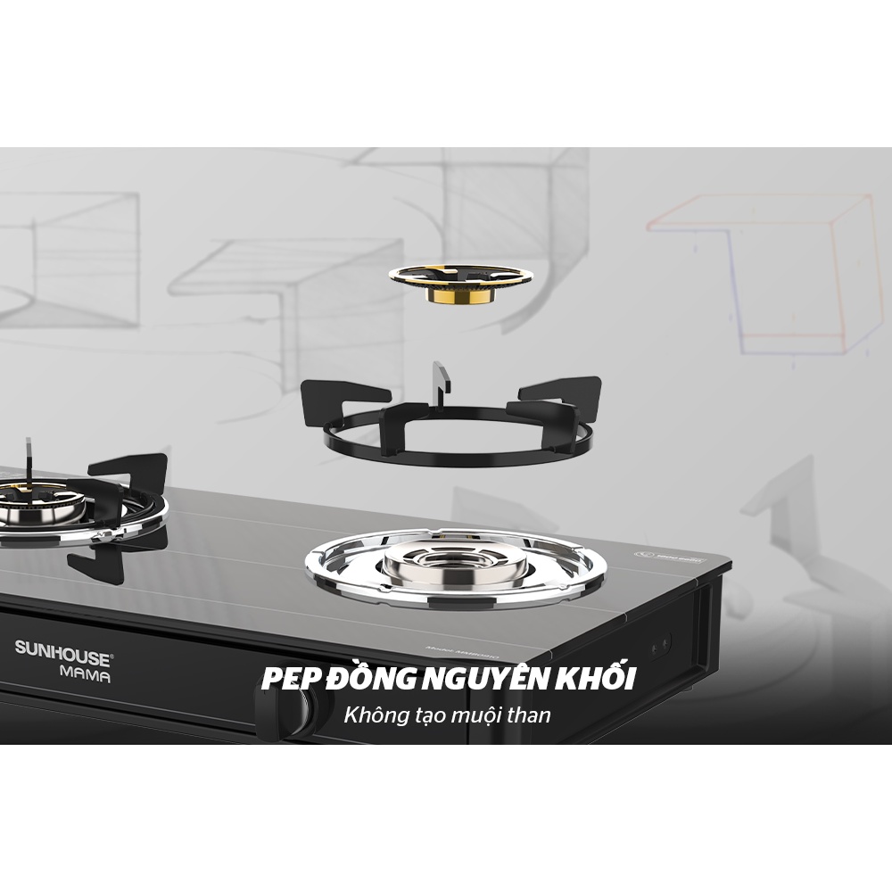 Bếp gas dương kính Sunhouse MAMA MMB0910 bảo hành tại nhà trên toàn quốc