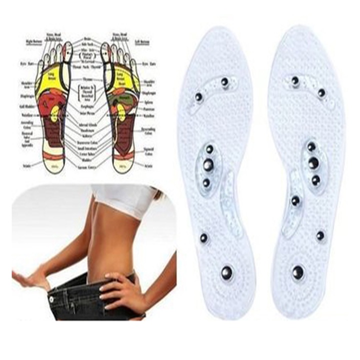 Miếng lót giày nữ GADO massage có 8 hạt nam châm phân bố đều các huyệt bàn chân