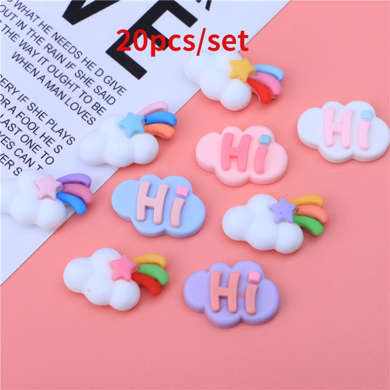 Set 10 kẹp tóc hình đám mây màu cầu vồng dễ thương cho bé gái