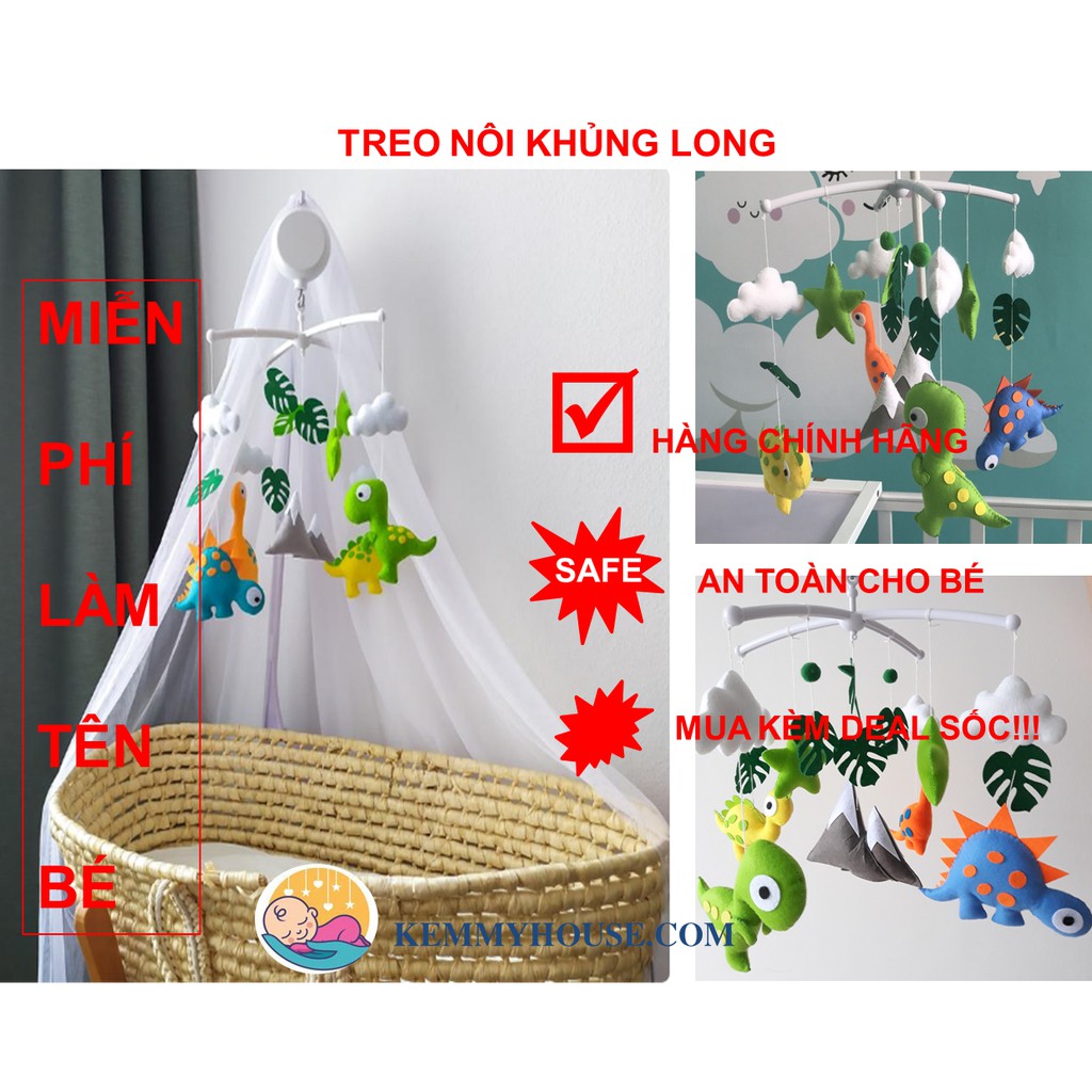 (Cực rẻ) Mẫu treo nôi handmade khủng long