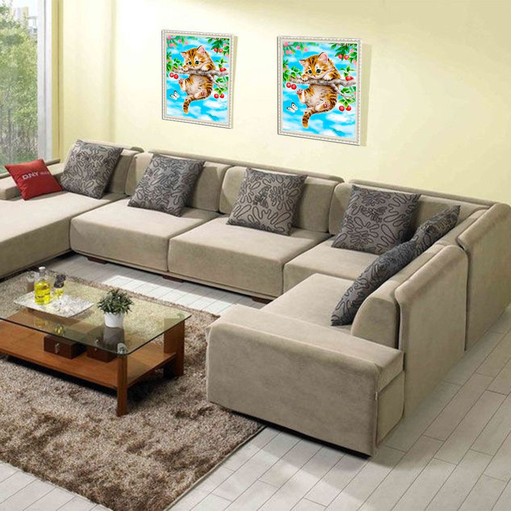 tranh đính đá kim cương 5D hình mèo rừng tự hoàn thành | BigBuy360 - bigbuy360.vn