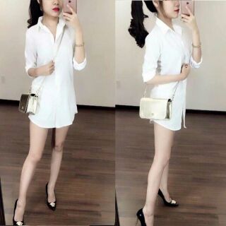 Áo sơ mi form dài giấu quần