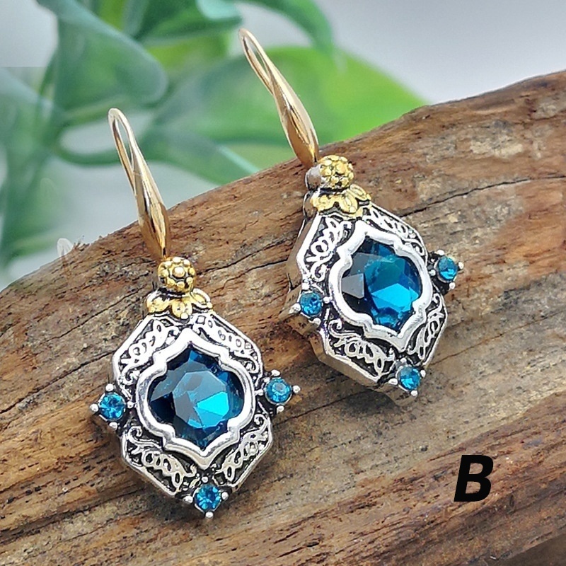 Khuyên Tai Bạc Đính Đá Sapphire Nhân Tạo Thời Trang Cho Nữ