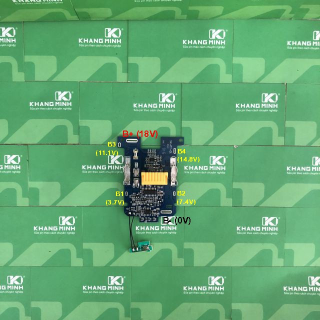 Mạch makita 5S 18V cân bằng, với led báo pin, nhận sạc zin.