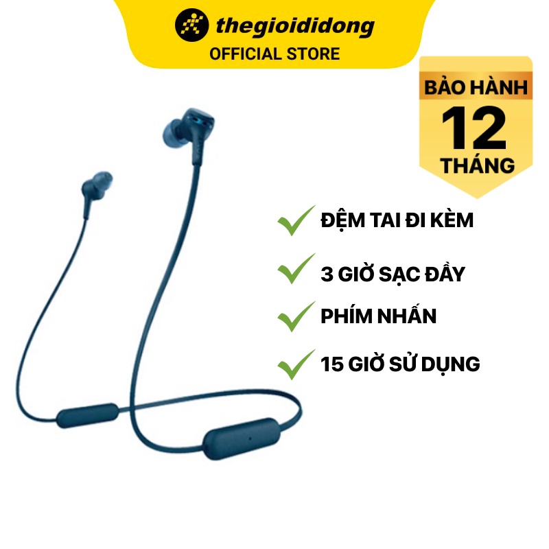 Tai nghe EP Bluetooth Nhét tai Sony WI-XB400 Chính hãng BH 12 tháng - Pin 3 giờ có hộp sạc