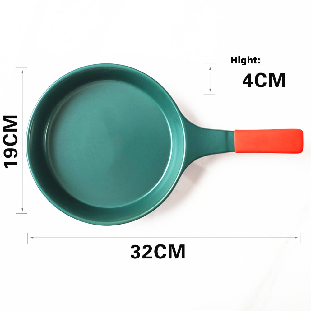 Ceramic Frying Pan Applicable to Open Fire Stove Only with Extended Handle and Glaze Smooth Surface | BigBuy360 - bigbuy360.vn