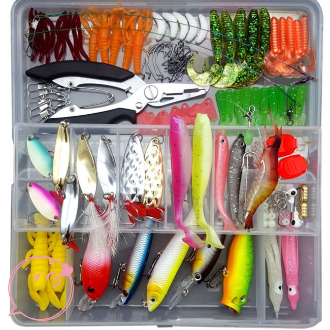 Bộ 75/94 Mồi Câu Cá Giả Kèm Hộp Đựng/142 Cái