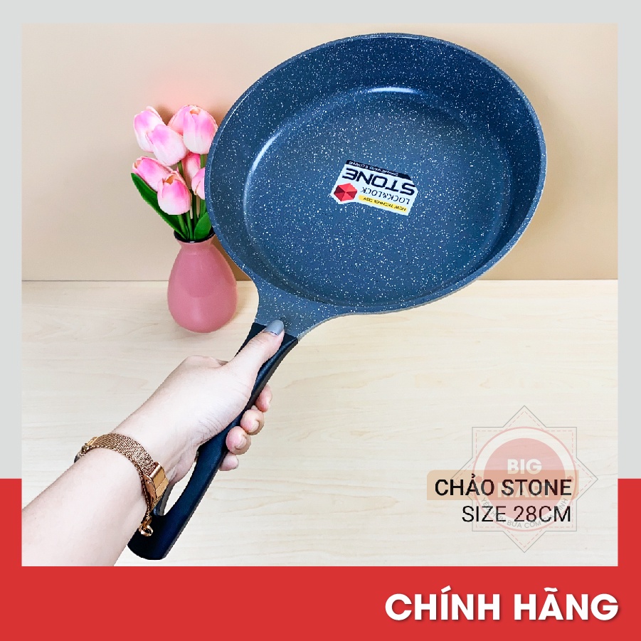 CHẢO ĐÁ 7 LỚP LOCK&amp;LOCK STONE 24CM - 26CM - 28CM ĐÁY TỪ - Chảo Đá Stone LCA6243D, LCA6263D, LCA6283D