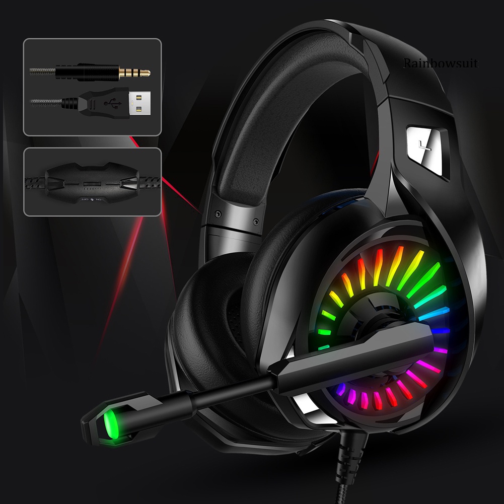 RB- A20 Subwoofer Luminous Skin Friendly Wired Gaming Headset for Xbox PC PS Gamers