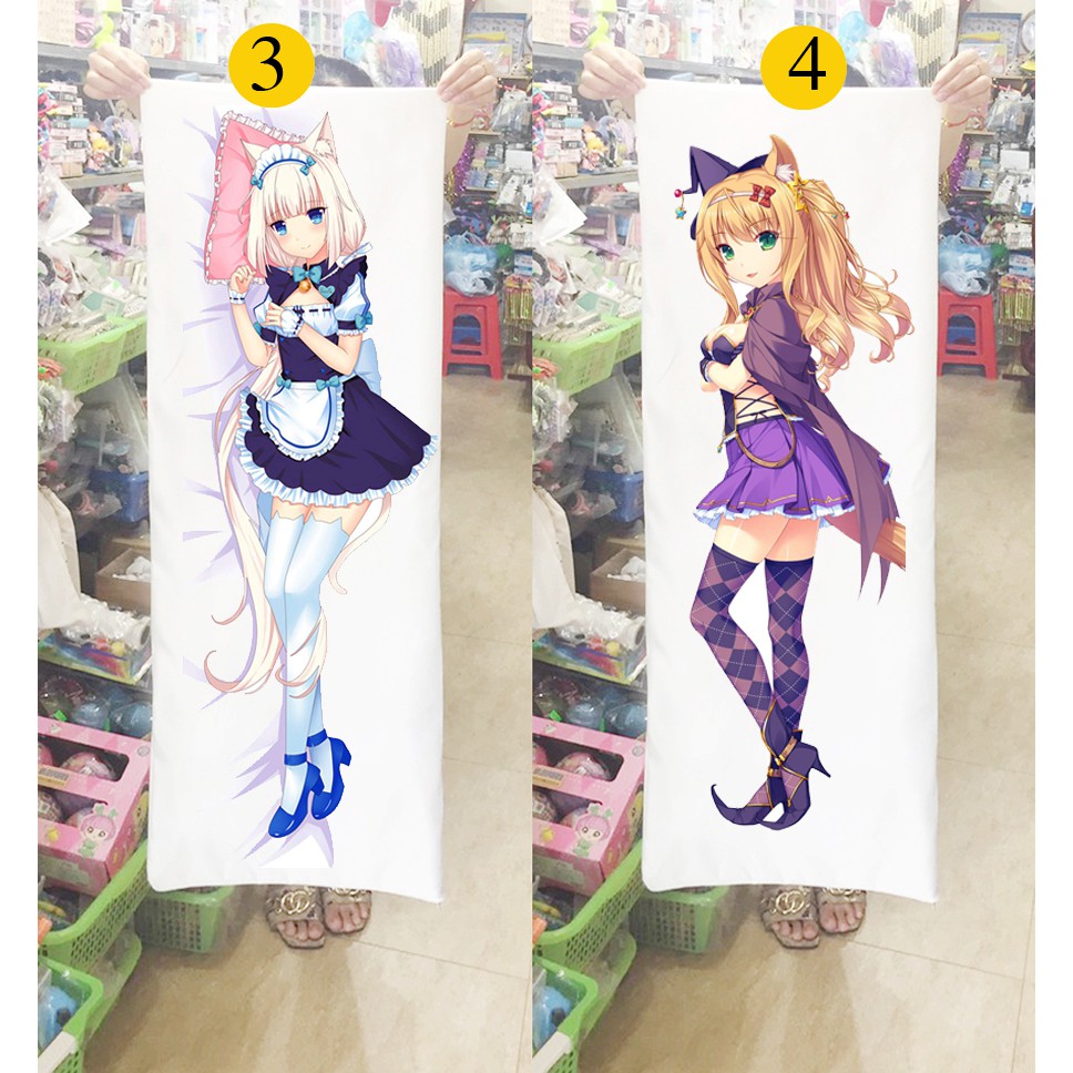 Gối ôm dài Nekopara1m x 40cm (Tặng 1 poster hoặc 1 huy hiệu)
