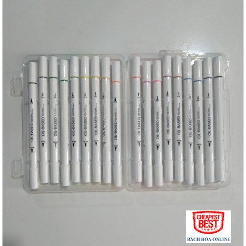 [FREESHIP EXTAR] Bút Marker, Lông Màu, Highlighter, Calligraphy 18 Màu, Nhỏ Gọn, Xinh Xắn, 2 Đầu BaoKe MS 2923-18