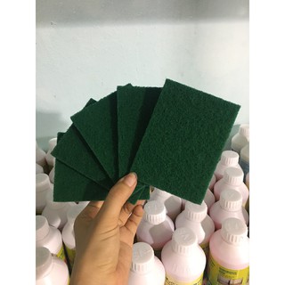 Combo 5 miếng cước chùi rửa xanh, cọ rửa xoong nồi, làm vệ sinh kích thước 11x8cm hàng loại tốt